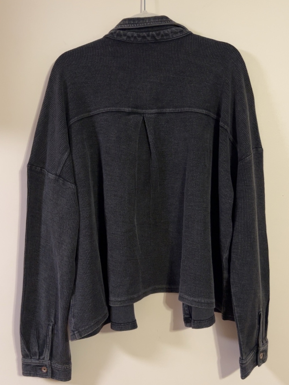Natural Reflections Women's Washed Black Corded Cotton Shirt Jacket - Picture 4 of 8